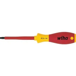 Wiha 324 00879 Tournevis isolé Pozidriv PZ 2, lame 100 mm, poignée ergonomique SoftFinish