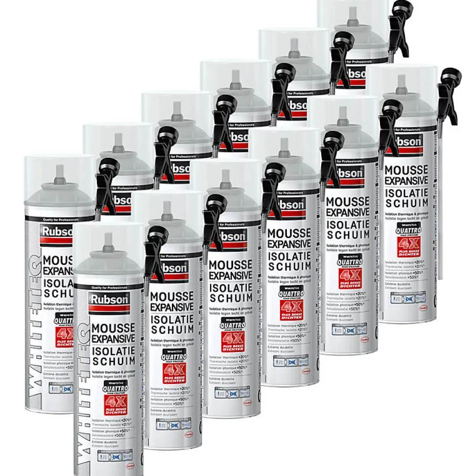 12x aerosols mousse PU expansive 500ml RUBSON WhiteTEQ
