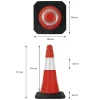 6x Cône de signalisation routière rouge/blanc en PVC 51cm bandes réfléchissantes