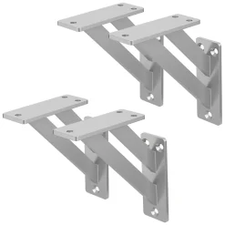 4x Equerres Etagere mural support d'angle en aluminium argent