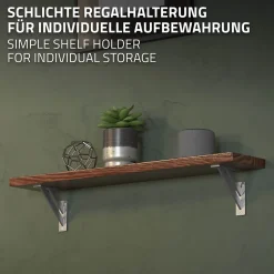 4x Equerres Etagere mural support d'angle en aluminium argent