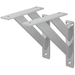 2x Equerres Etagere mural support d'angle en aluminium argent