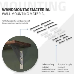4x Equerres Etagere mural support d'angle en aluminium argent