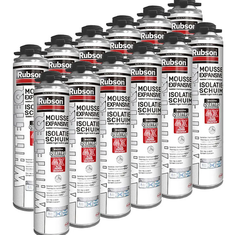 12x Mousse expansive 750ml RUBSON WhiteTeq pistolable isolation thermique et phonique