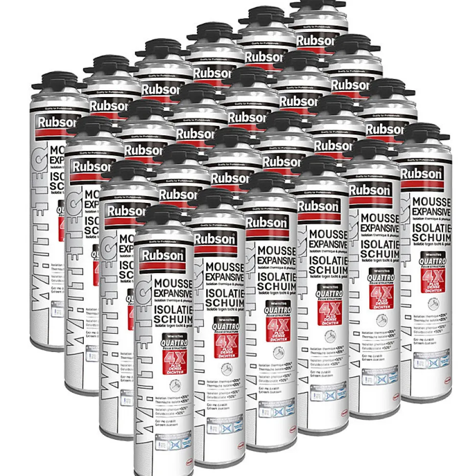 24x Mousse expansive 750ml RUBSON WhiteTeq isolation thermique et phonique Rubson