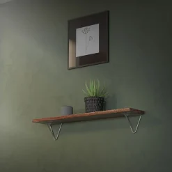 4x Support Etagere d'angle triangle en métal gris avec vis 160 mm