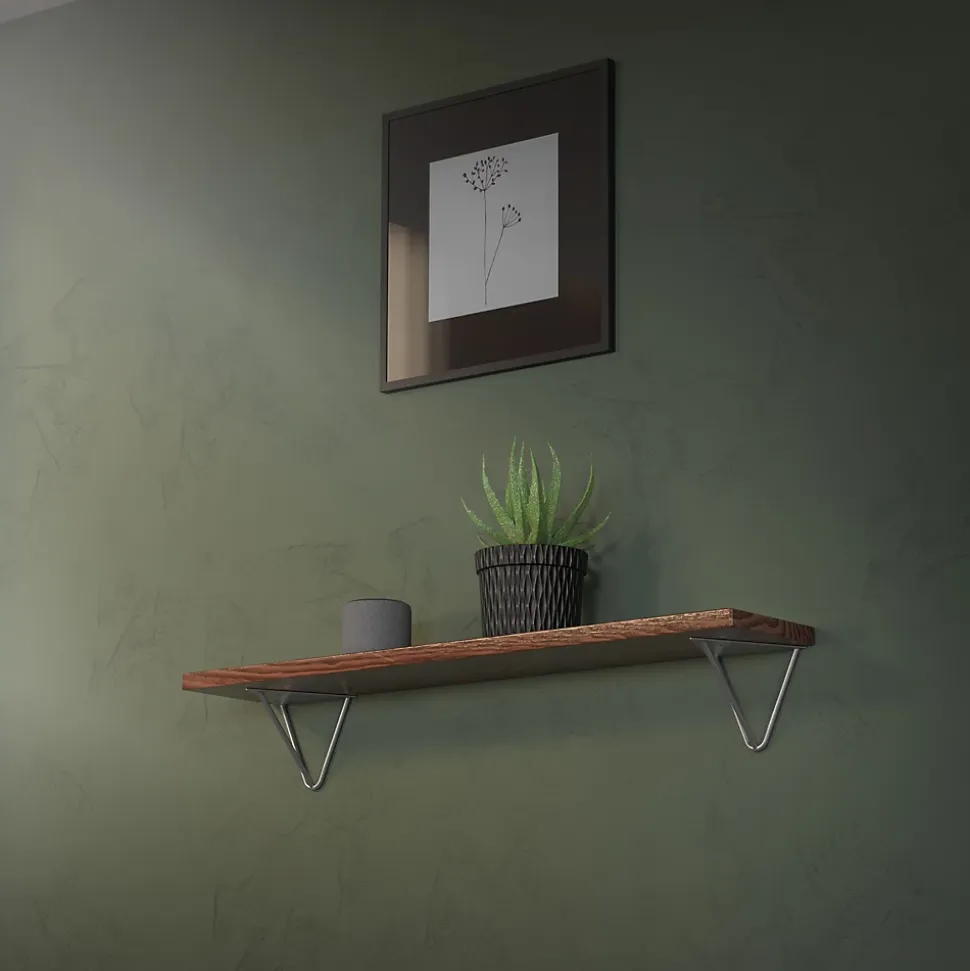 4x Support Etagere d'angle triangle en métal gris avec vis 160 mm