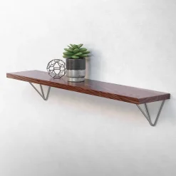 4x Support Etagere d'angle triangle en métal gris avec vis 160 mm