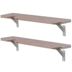 4x Support Etagere murale fixation flottante aluminium argent