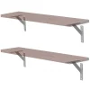 4x Support Etagere murale fixation flottante aluminium argent