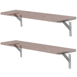 4x Support Etagere murale fixation flottante aluminium argent