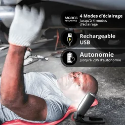 Xanlite - Baladeuse LED Rechargeable USB-C, 5 modes d'éclairage, 450 lumens - BL700R