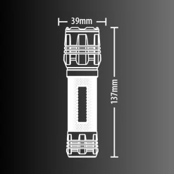 Xanlite - Lampe Torche LED Métallique, x3 Modes d'Eclairage, 600 Lumens, Piles Incluses - TO600M