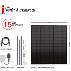 Xanlite - Panneau solaire Kit Starter 150W, IP67, Onduleur WIFI, Câble 3m - ENKSTARTER150W