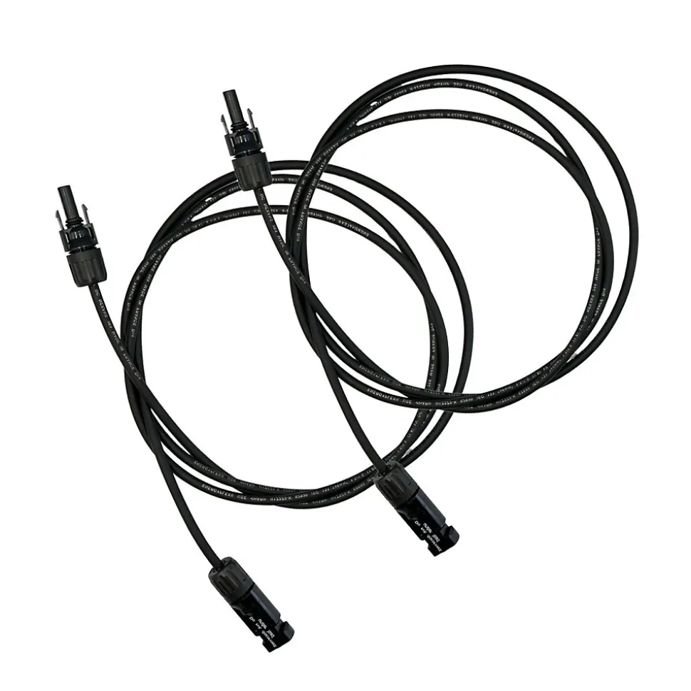 2x2m Allonge câble solaire 4mm² - MC4 - (Noir - Noir)
