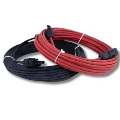 2x5m Allonge câble solaire 4mm² - MC4 - (Noir - Rouge)