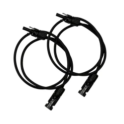 2x1m Allonge câble solaire 4mm² - MC4 - (Noir - Noir)