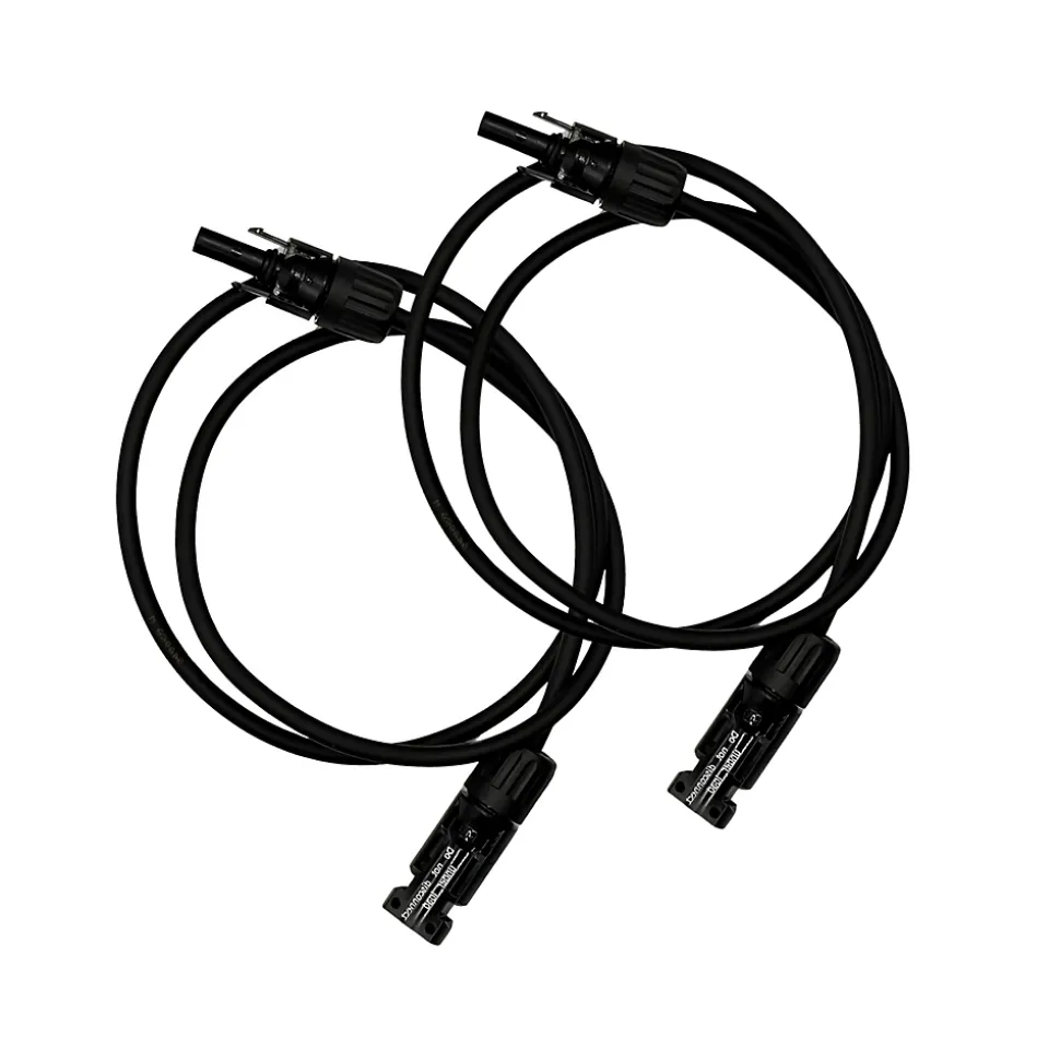 2x1m Allonge câble solaire 4mm² - MC4 - (Noir - Noir)