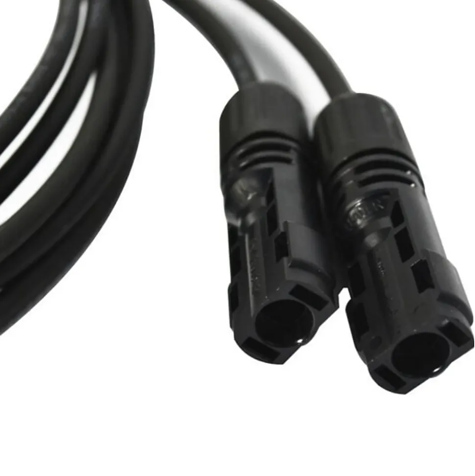 2x1m Allonge câble solaire 4mm² - MC4 - (Noir - Noir)